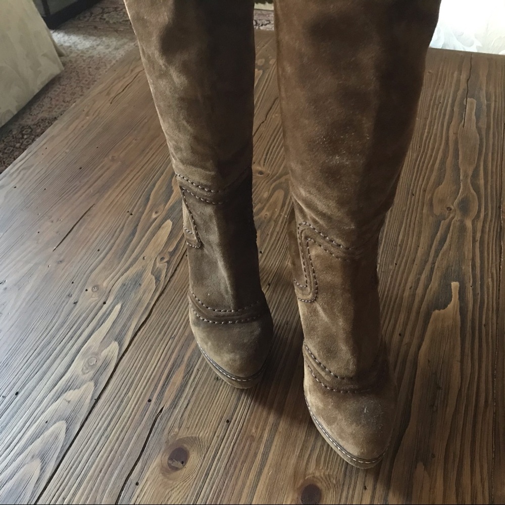 Prada Suede Mid-calf boots 100% Authentic